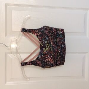 Lululemon Energy Bra - Foliage Overlay Multi With Pink Criss-Cross Back - 4